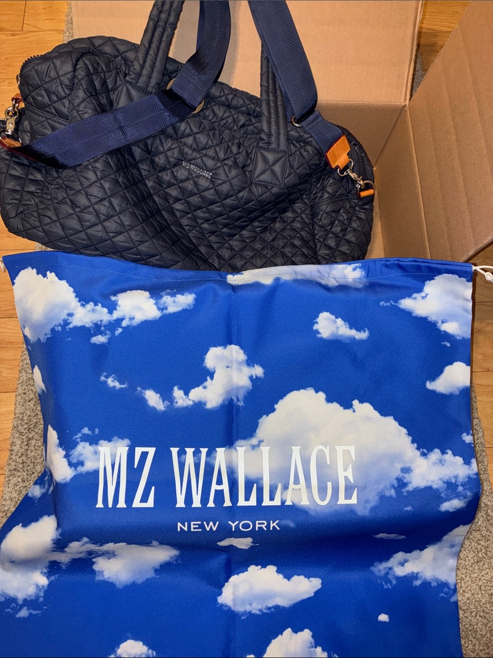 Discontinued MZ Wallace Jim Travel Duffel Navy with silver hardware - Picture 16 of 16